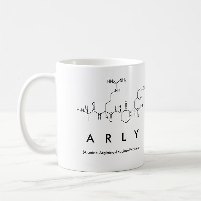 Mug Bouchon de nom du peptide d'arc (Gauche)