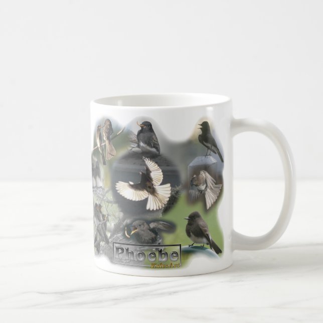 Mug Bouclage de collage de photo d'oiseaux de Phoebe (Droite)