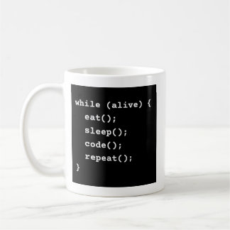 Mug Boucle de cycle de vie de programmeur (boucle whil