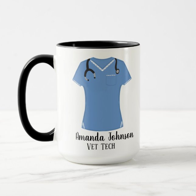 Mug Boucles bleues Vet Tech personnalisées (Gauche)