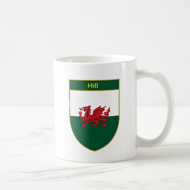 Mug Bouclier de drapeau de Gallois de colline (Droite)