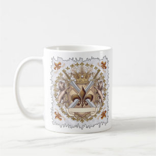 Mug Bouclier de Griffin Lion Nom de famille