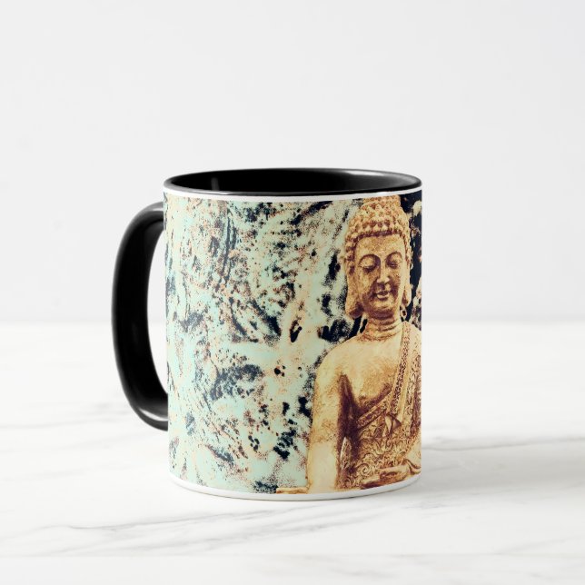 Mug Bouddha assis sur la Terre Élégant Lumière zen (Devant gauche)