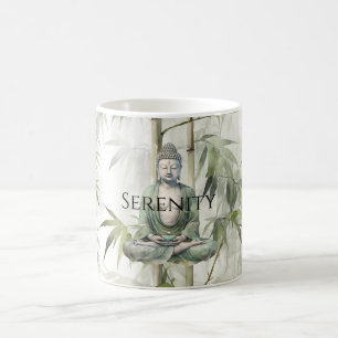 Mug Bouddha de sérénité en bambou vert