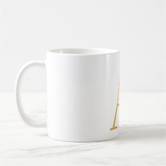 Mug Boue avec lettre d'or A avec motifs floraux