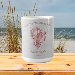 Mug Boue de café Coquille de conque rose