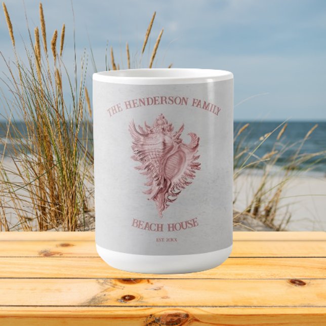 Mug Boue de café Coquille de conque rose (Pink Conch Shell Personalized Coffee Mug)