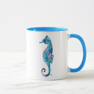 Mug Boue de café en aquarelle Seahorse