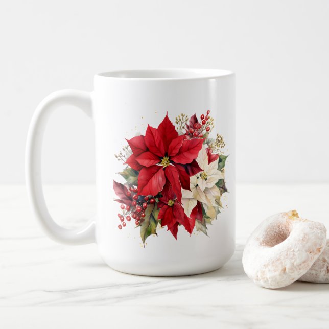Mug Boue de café Poinsettia (Avec donut)