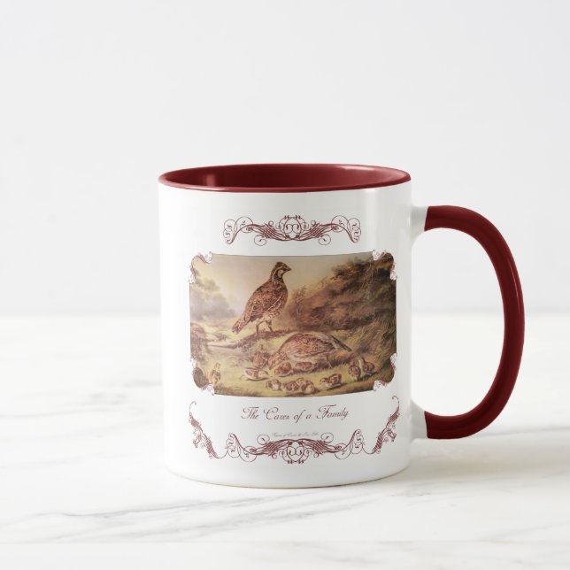 Mug Boue de café Quail Family (Droite)