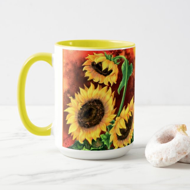 Mug Boue de café tournesol (Avec donut)