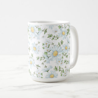 Mug Boue De Maisies Blanches Grande 15 oz.