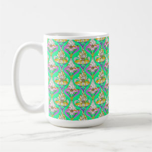 Mug Boue de Motif vintage Art Nouveau Floral Aquarelle