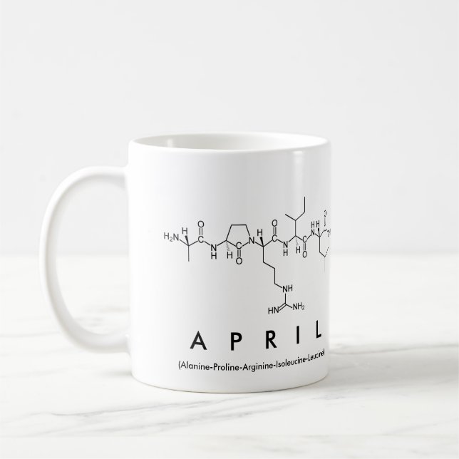 Mug Boue de nom de peptide d'avril (Gauche)