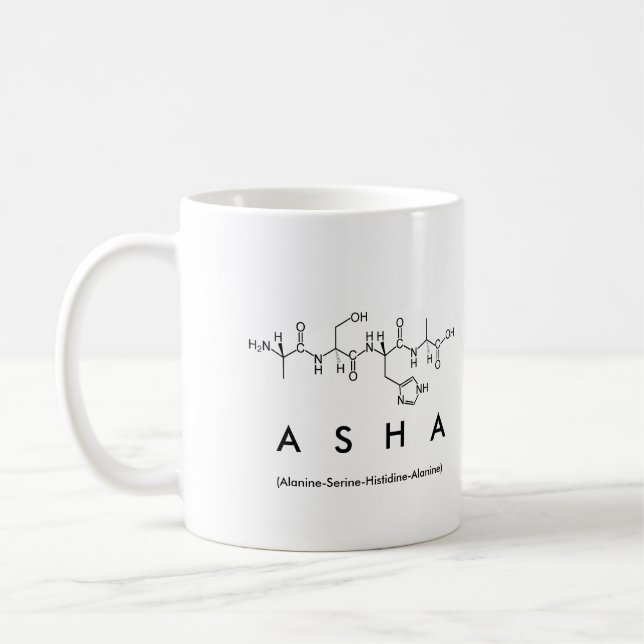Mug Boue de nom du peptide Asha (Gauche)