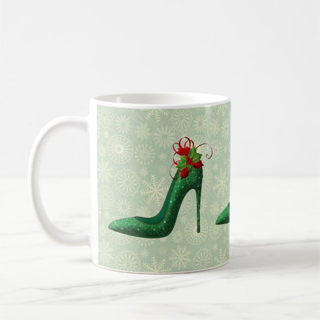 Mug Boue de talons de Parties scintillant verte (Gauche)