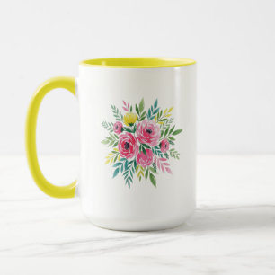 Mug Boue florale Aquarelle - Fleur de style Loose Vibr
