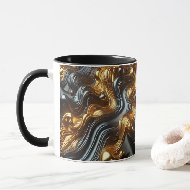 Mug Boue noire en satin de luxe (Avec donut)