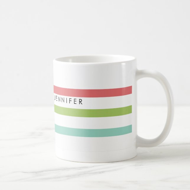 Mug Boue personnalisée à bandes simples (Droite)