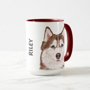 Mug Boue personnalisée Husky Watercolor
