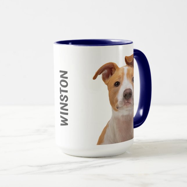 Mug Boue Pitbull personnalisée (Devant droit)
