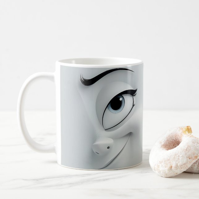 Mug Boug 3D face de dessin en ébullition 11 (Avec donut)