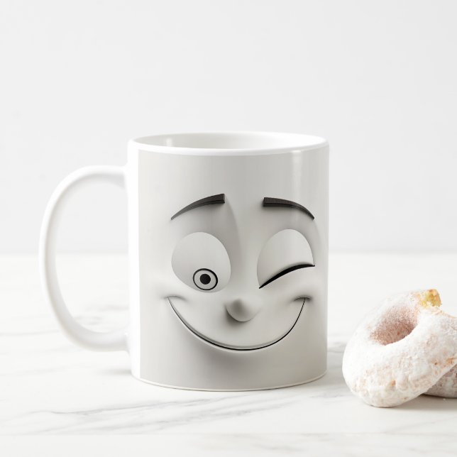 Mug Boug 3D face de dessin en ébullition 12 (Avec donut)