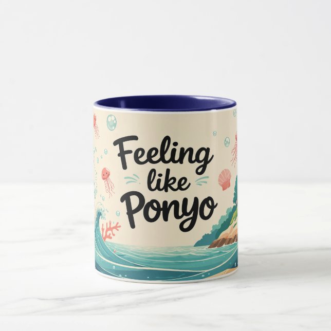 Mug Boug À Thème Océanique, Ponyo Japonais Inspiré! (Centre)