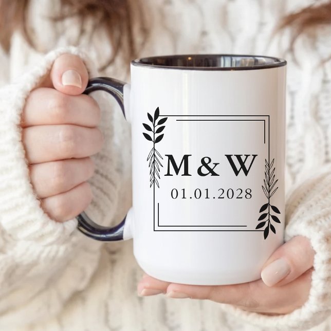 Mug Boug Anniversaire Personnalisé - Cadeau Couple Per (bridal shower favor, minimalist bride mug, hubby coffee mug, wife coffee mug, newlyweds coffee mug,)