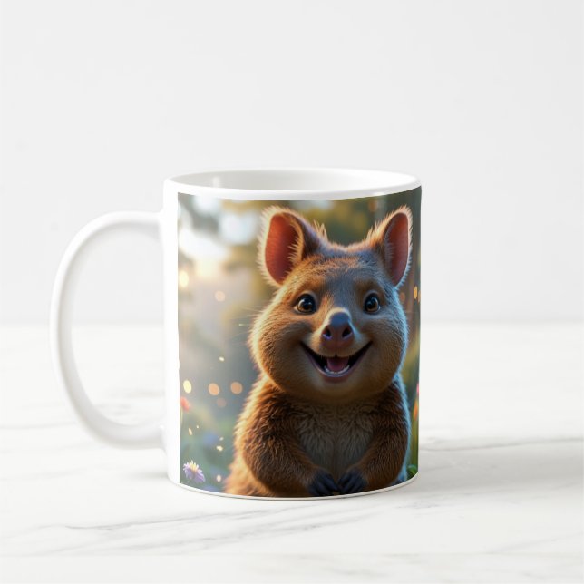 Mug Boug café Quokka souriant - Cadeau mignon (Gauche)