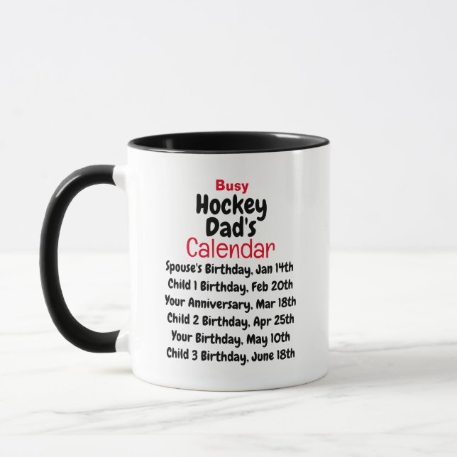 Mug Boug calendrier papa de hockey occupé (Gauche)