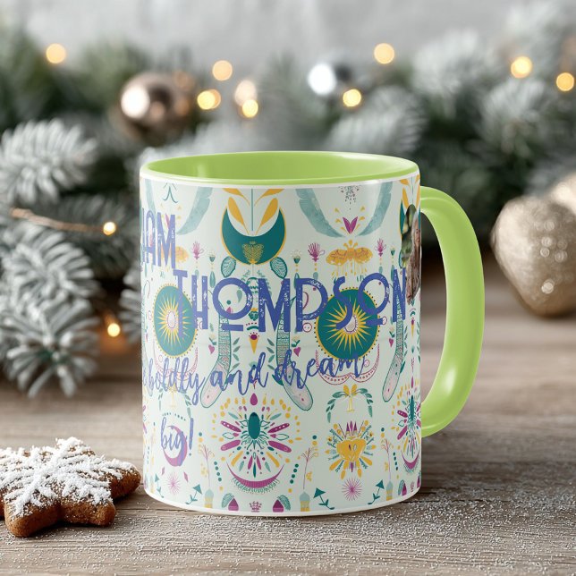 Mug Boug Chic Boho personnalisé avec design floral et  (Créateur téléchargé)
