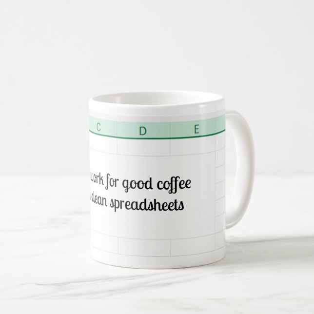 Mug Boug comptable pour café et feuilles de calcul (Devant droit)