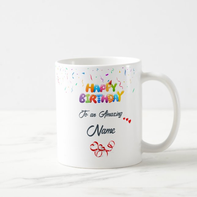 Mug Boug d'anniversaire personnalisé - Réflexion et pr (Droite)