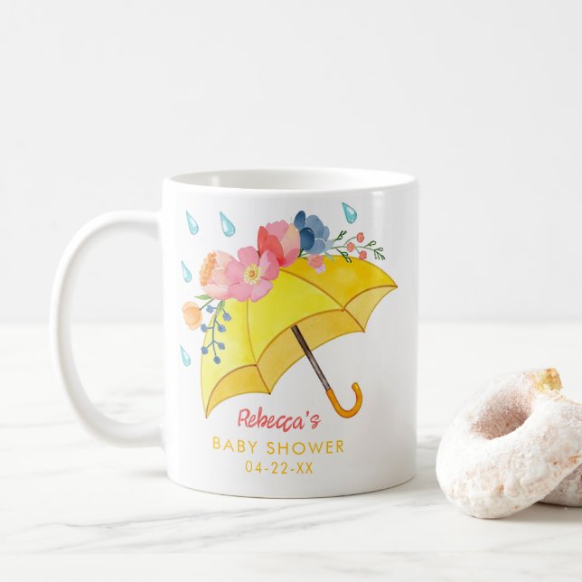 Mug Boug de café à Baby shower floral de printemps Whi (Avec donut)