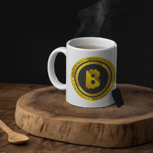Mug Boug de café Bitcoin doré