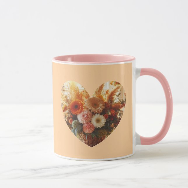 Mug Boug de café coeur en fleurs (Fleurs douces) (Droite)