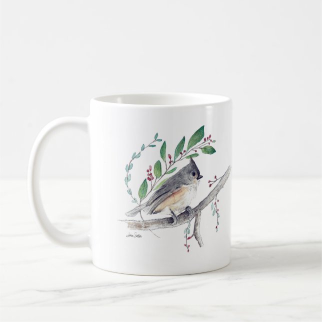 Mug Boug de café d'art de l'Oiseau de souris touffu (Gauche)