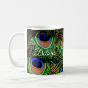 Mug Boug de café en plume Peacock personnalisée