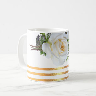 Mug Boug de café floral moulé en or