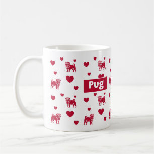 Mug Boug de carlin aux Coeurs rouges