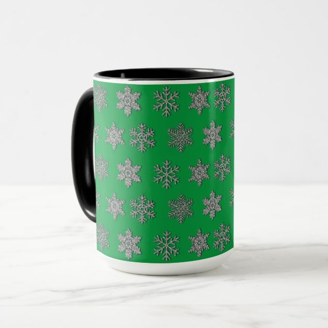 Mug Boug de flocons d'argent glacé en cristal congelé (Devant gauche)