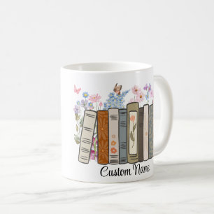 Mug Boug de livres floraux personnalisés, Cadeau pour 