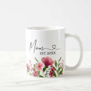 Mug Boug de maman florale personnalisée - cadeau de l'