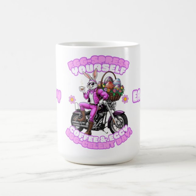 Mug Boug de moto de lapin de Pâques - Eggspress Yself (Centre)