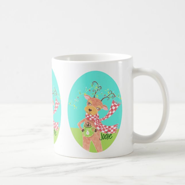 Mug Boug de Noël personnalisé - rennes de Noël (Droite)
