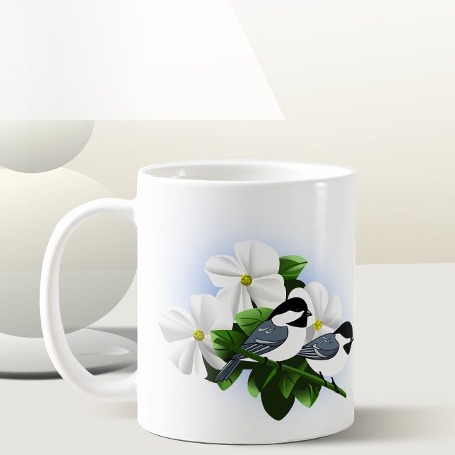Mug Boug de poulet de la nature (Black Capped Chickadee Pair)