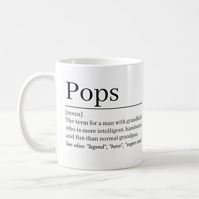 Mug Boug définition Pops ・Cadeau Grandpa personnalisé (Gauche)