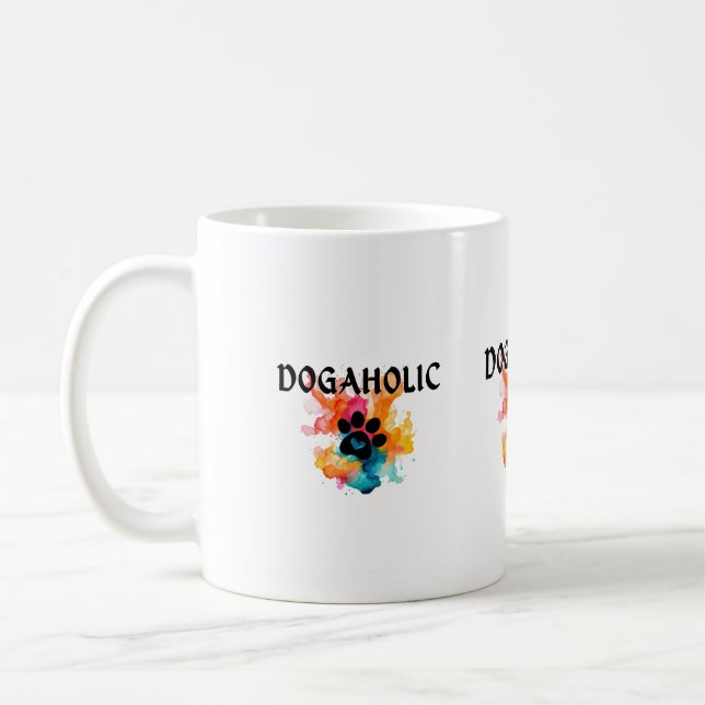 Mug Boug Empreinte de patte Aquarelle - Cadeau Amoureu (Gauche)