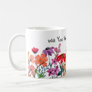 Mug Boug en céramique Aquarelle fleur sauvage cadeau f